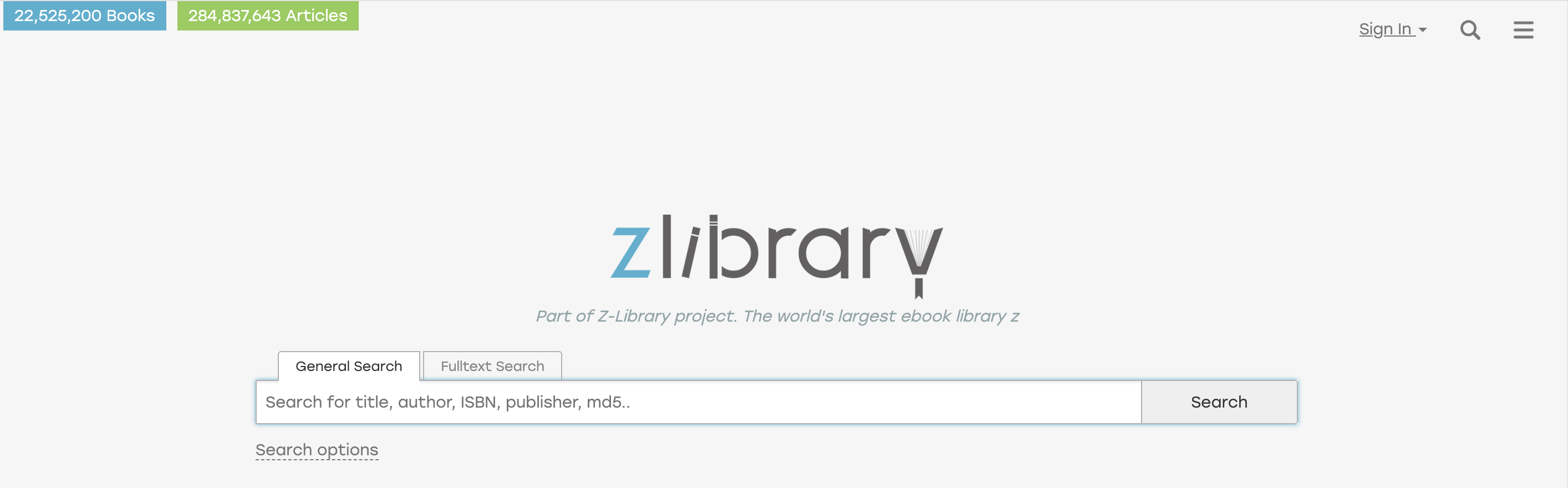 Z-Library office website screenshot