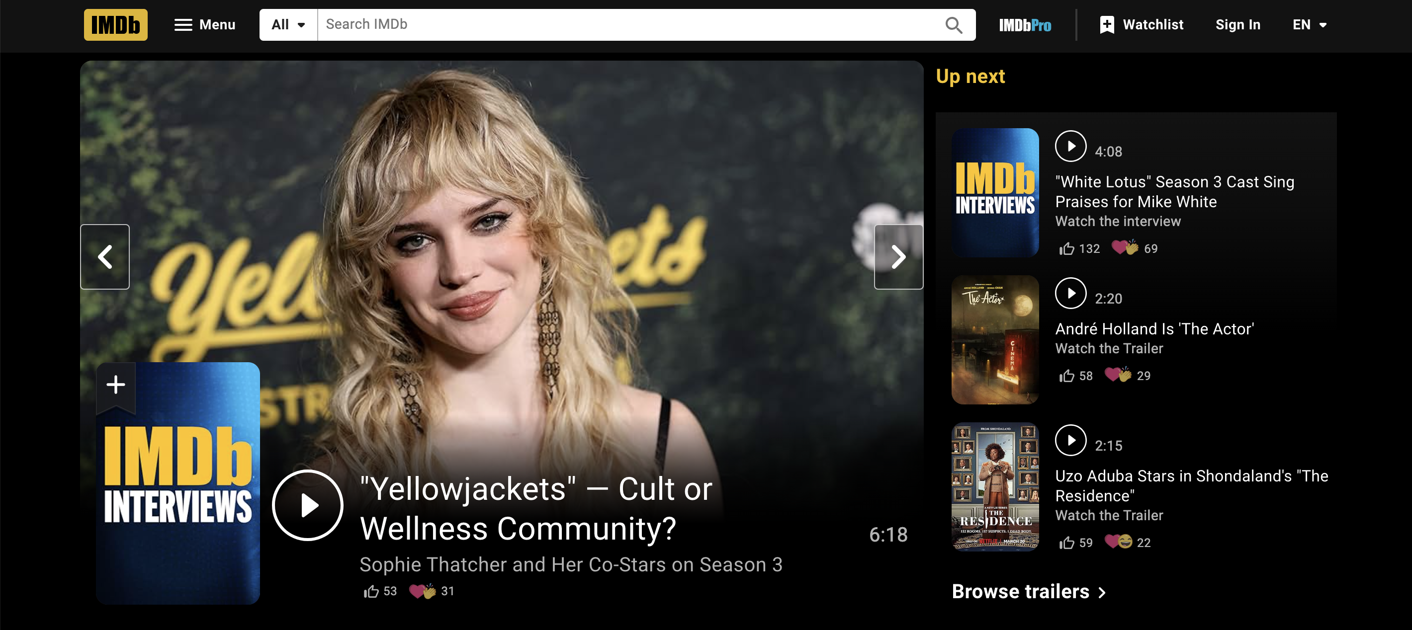 imdb homepage screenshort